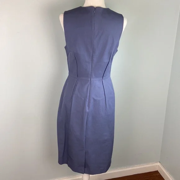 - NWOT Banana Republic Sloan Steel Smokey Blue Stretch Sheath Dress Size 12 - Picture 7 of 10